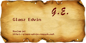 Glasz Edvin névjegykártya